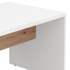 Холна маса Sedico бяло-бяло гланцево-артисан дъб 90X50X47СМ