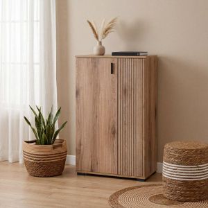 Valenor shoe cabinet, cinnamon oak color, 69X34X120 cm