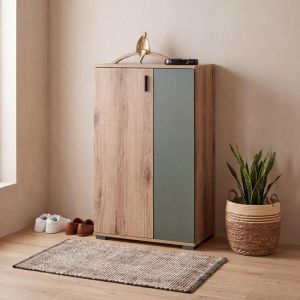 Valenor shoe cabinet, oiled oil color, cinnamon color, 69X34X120 cm