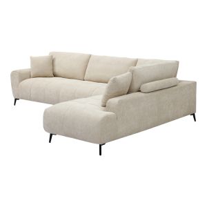 Corner sofa Veneto left corner beige fabric 298X208X85CM