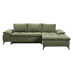 Corner sofa bed Andi right corner green color 268X185X79CM