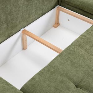 Corner sofa bed Andi right corner green color 268X185X79CM