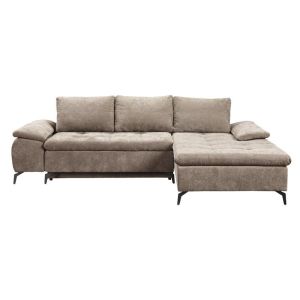 Corner sofa bed Andi right corner light brown color 268X185X79CM