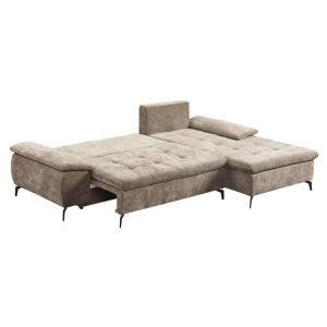 Corner sofa bed Andi right corner light brown color 268X185X79CM