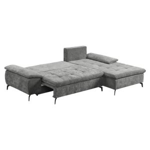 Corner sofa bed Andi right corner dark gray color 268X185X79CM