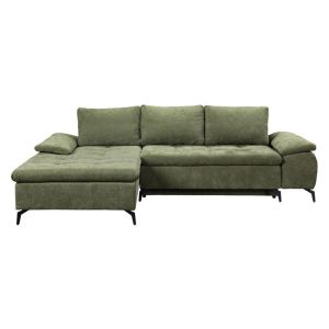 Corner sofa bed Andi left corner green color 268X185X79CM