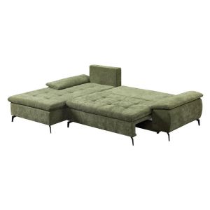 Corner sofa bed Andi left corner green color 268X185X79CM