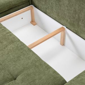 Corner sofa bed Andi left corner green color 268X185X79CM