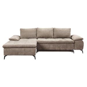 Corner sofa bed Andi left corner light brown color 268X185X79CM