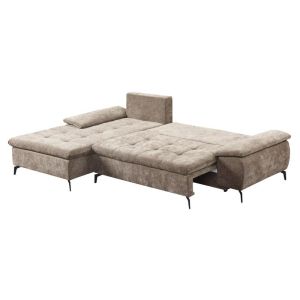 Corner sofa bed Andi left corner light brown color 268X185X79CM