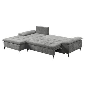 Corner sofa bed Andi left corner dark gray color 268X185X79CM
