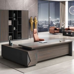 Vip desk in right corner, gray walnut