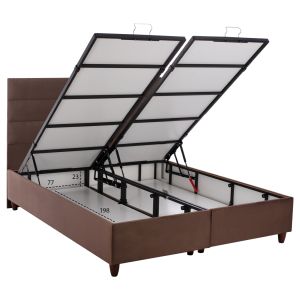 Hm623.02 кафяво кадифено легло с място за съхранение Eloise за матрак 160X200 см.