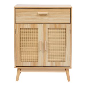 Бюфет от скандинавски бор и ратан в естествен цвят 60x30x80см