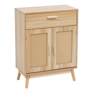 Бюфет от скандинавски бор и ратан в естествен цвят 60x30x80см