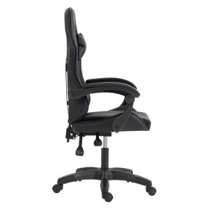 Геймърски стол Stratus HM1231.01 черно Pvc-с възглавнички за лумбална опора и опора за главата 62X62X119HСМ.