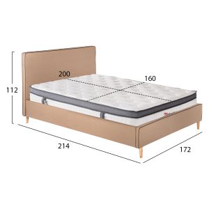 Двойно легло с матрак Indra HM10810.02 бежов текстил-за матрак 160X200СМ.