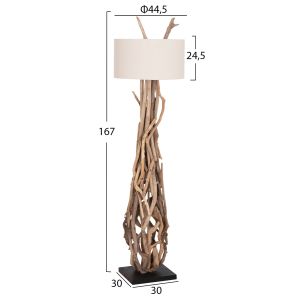 Декоративен лампион Altar HM4872 Driftwood-бял Pvc абажур Φ44.5X167HСМ.