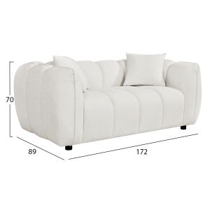Диван 2-местен Lykke HM3324.02 екрю текстил 172X89X70HСМ.