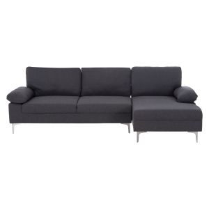 Диван десен ъгъл Anton HM3340.01R сив текстил-метални крака 260X130X84HСМ.