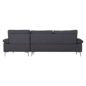 Диван десен ъгъл Anton HM3340.01R сив текстил-метални крака 260X130X84HСМ.