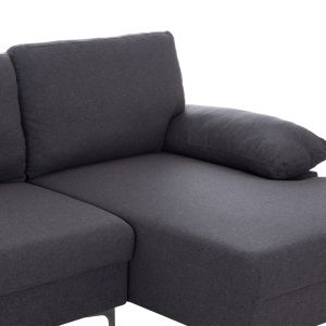 Диван десен ъгъл Anton HM3340.01R сив текстил-метални крака 260X130X84HСМ.