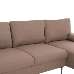 Диван десен ъгъл Anton HM3340.02R цвят сленова кост текстил-метални крака 260X130X84HСМ.