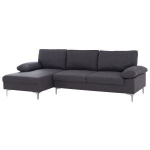 Диван ляв ъгъл Anton HM3340.01L сив текстил-метални крака 260X130X84HСМ.