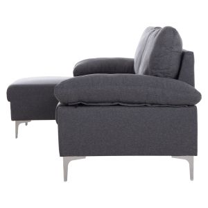 Диван ляв ъгъл Anton HM3340.01L сив текстил-метални крака 260X130X84HСМ.