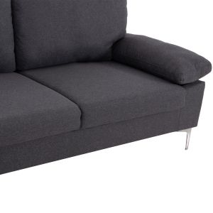 Диван ляв ъгъл Anton HM3340.01L сив текстил-метални крака 260X130X84HСМ.