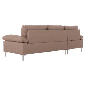 Диван ляв ъгъл Anton HM3340.02L цвят сленова кост текстил-метални крака 260X130X84HСМ.