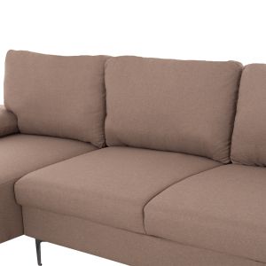 Диван ляв ъгъл Anton HM3340.02L цвят сленова кост текстил-метални крака 260X130X84HСМ.
