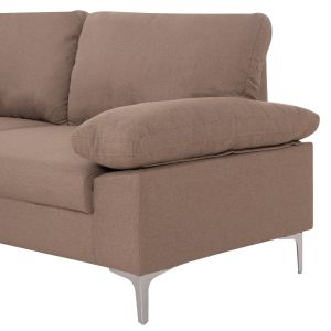 Диван ляв ъгъл Anton HM3340.02L цвят сленова кост текстил-метални крака 260X130X84HСМ.