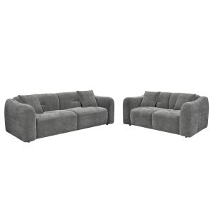 Комплект дивани 2ч. Junoa HM10819.01 сив текстил