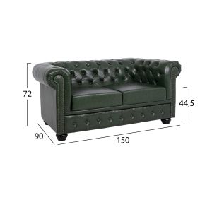 Комплект за дневна 3ч. Mobar HM10912.08 еко Кожаpu) тип честърфийлд-кипарисово зелено