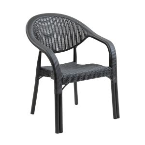 BAMBOO Pro Garden - Градински стол, PP-UV (ратанов вид), антрацит