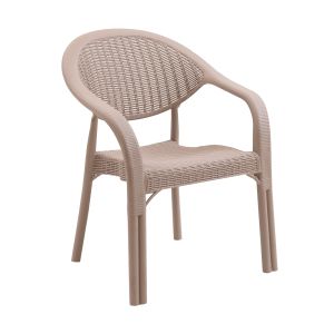 BAMBOO Pro Garden - Градински стол, PP-UV (ратанов вид) капучино