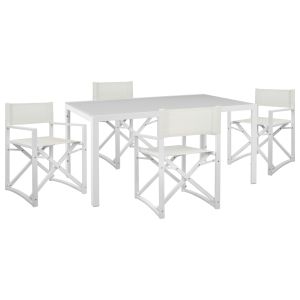 Градинска маса и столове 5ч. Dupre HM21021 метал и алуминий 150X90СМ-БЯЛ