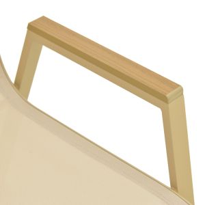Градински стол Azelie, алуминий в капучино-текстил шампанско 56x75x88см