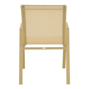 Градински стол Azelie, алуминий в капучино-текстил шампанско 56x75x88см