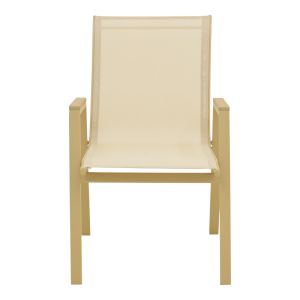 Градински стол Azelie, алуминий в капучино-текстил шампанско 56x75x88см
