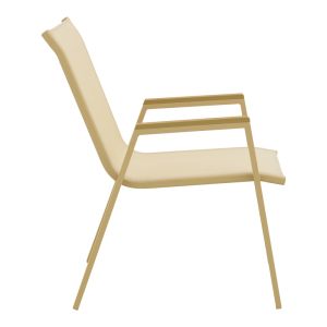 Градински стол Azelie, алуминий в капучино-текстил шампанско 56x75x88см
