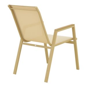 Градински стол Azelie, алуминий в капучино-текстил шампанско 56x75x88см