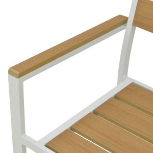 Градински стол Breze от шперплат в естествен алуминий в бял нюанс 57.5x60x88см