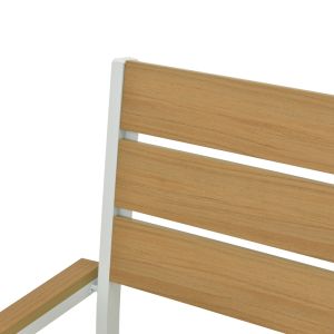 Градински стол Breze от шперплат в естествен алуминий в бял нюанс 57.5x60x88см