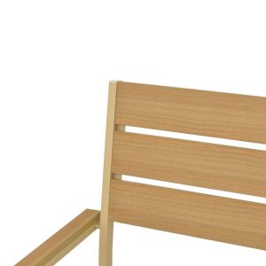 Градински стол Breze от шперплат от естествен алуминий в цвят капучино 57.5x60x88см