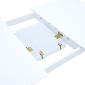 Комплект маса и столове Dallan Mabor 7 части бяло каучуково дърво 120-150x80x73.8 см