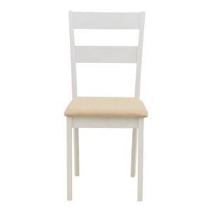 Комплект маса и столове Dallan Mabor 7 части бяло каучуково дърво 120-150x80x73.8 см