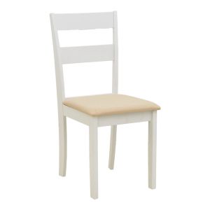 Комплект маса и столове Dallan Mabor 7 части бяло каучуково дърво 120-150x80x73.8 см