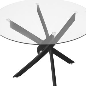 Murde table and chairs set and Antoro glass table D100x75 cm, set of 5 pieces